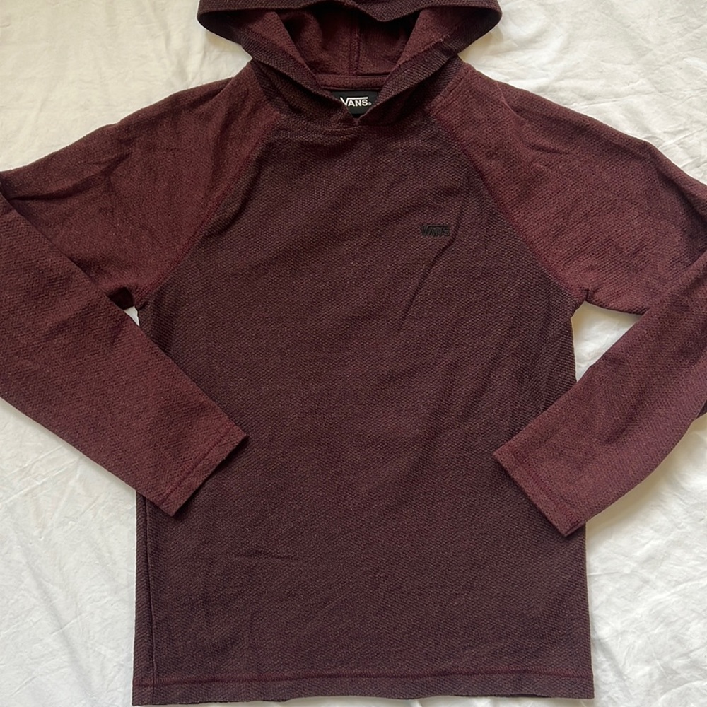 Boys Vans hoodie shirt Medium burgundy
